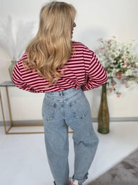 Stretch Mom Jeans WHITE SPAKLE