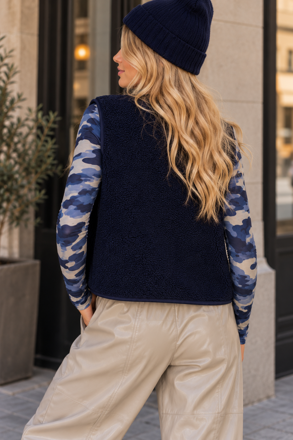Signature Weste Teddy navy