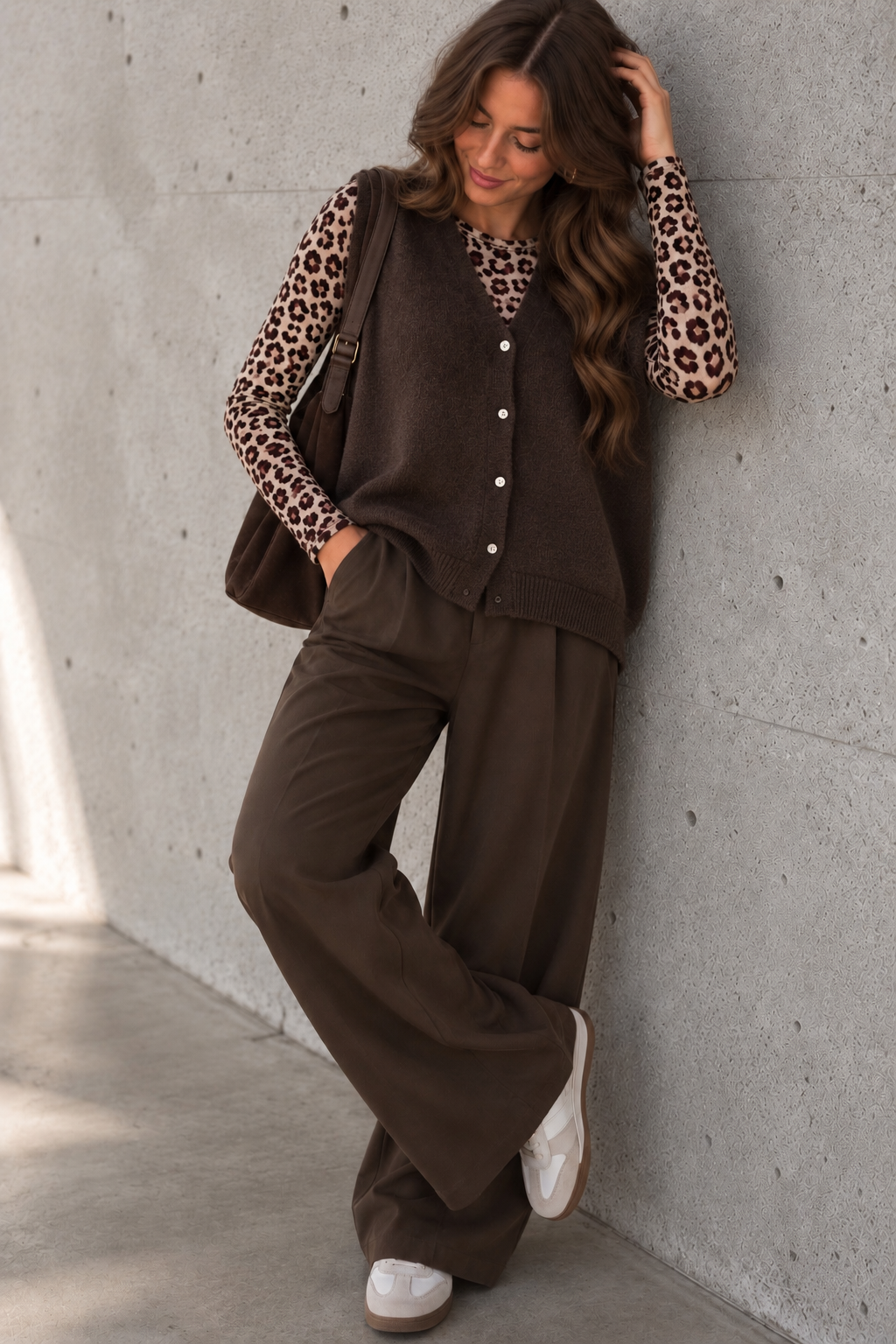 Alpaka Weste SCANDINAVIAN GIRL Oversize Chokolate