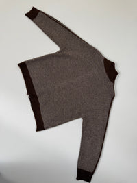 Kuschelweiche Zipper Strickjacke mit seitlichen Streifen taupe/chococlate