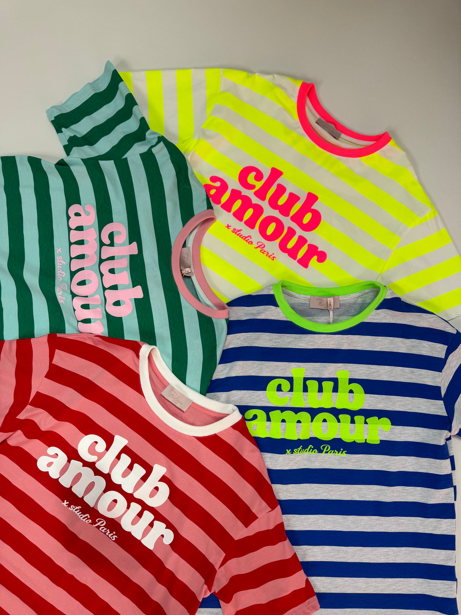 Statement Shirt gelb/weiß gestreift CLUB AMOUR