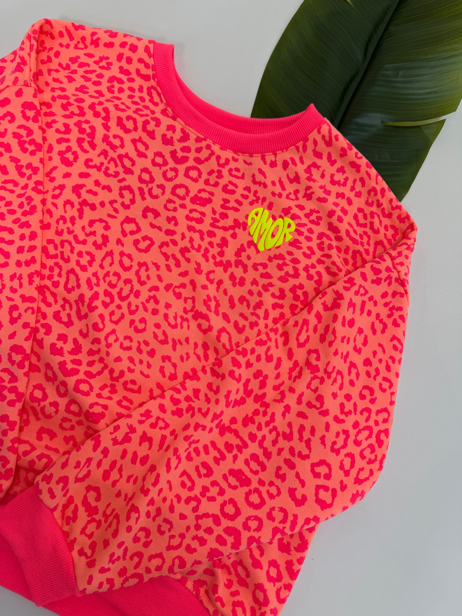 Sweater mit Rückenprint AMOR CLUB peach leo