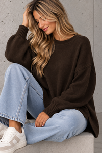 Alpaka Pullover SCANDINAVIAN GIRL Oversize Chokolate