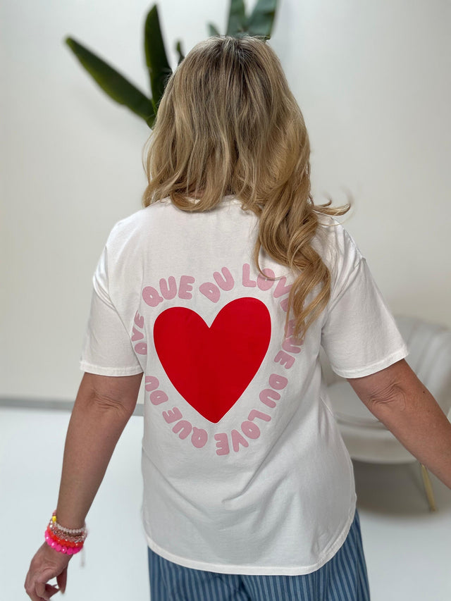 Statement Shirt LOVE QUE DU LOVE weiß