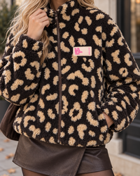 Kuschel Jacke LEO & Patch DRESS FOR YOURSELF chocolate/beige