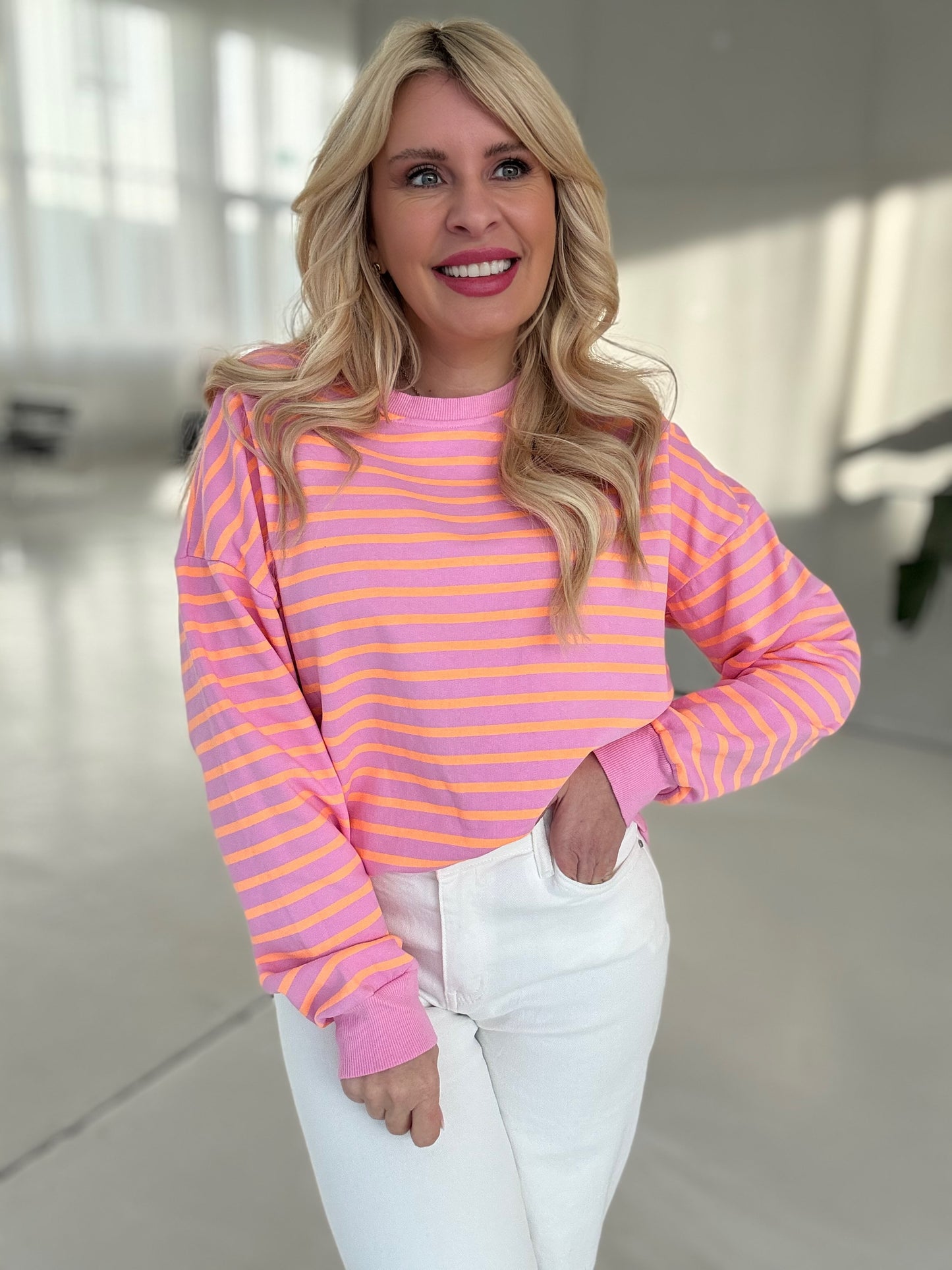 Sweater STRIPES VIBES rosa/gelb