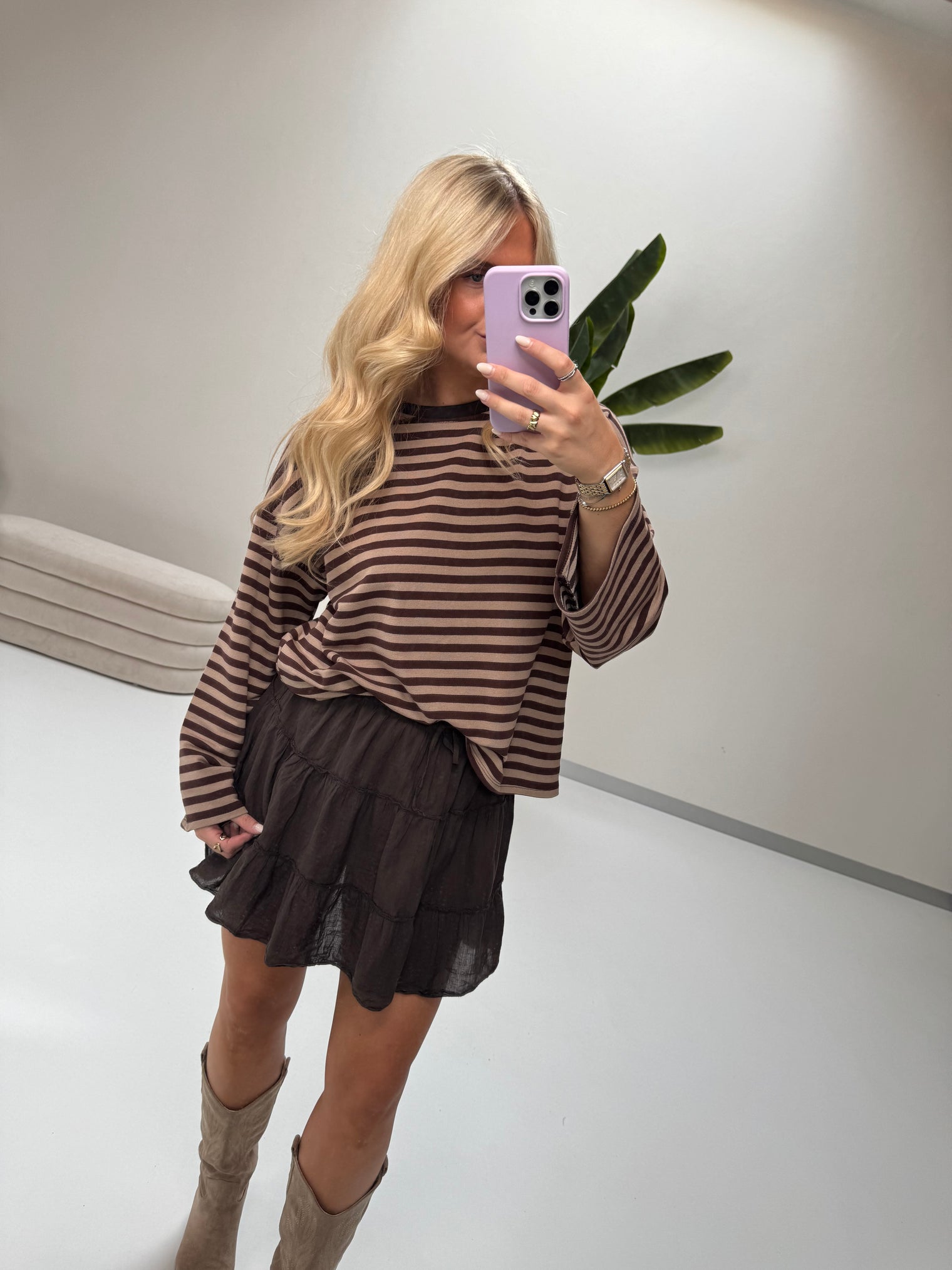 Rock mit integrierter Shorts COTTON GIRL dunkelbraun