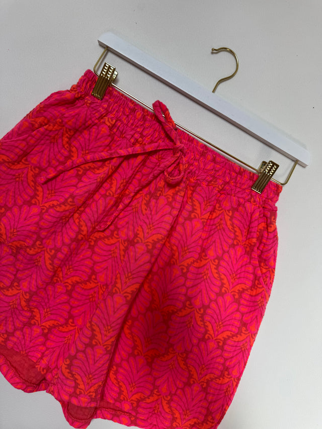 Musselin Shorts fuchsia SUMMER MEMORIES mit hot pink/orange