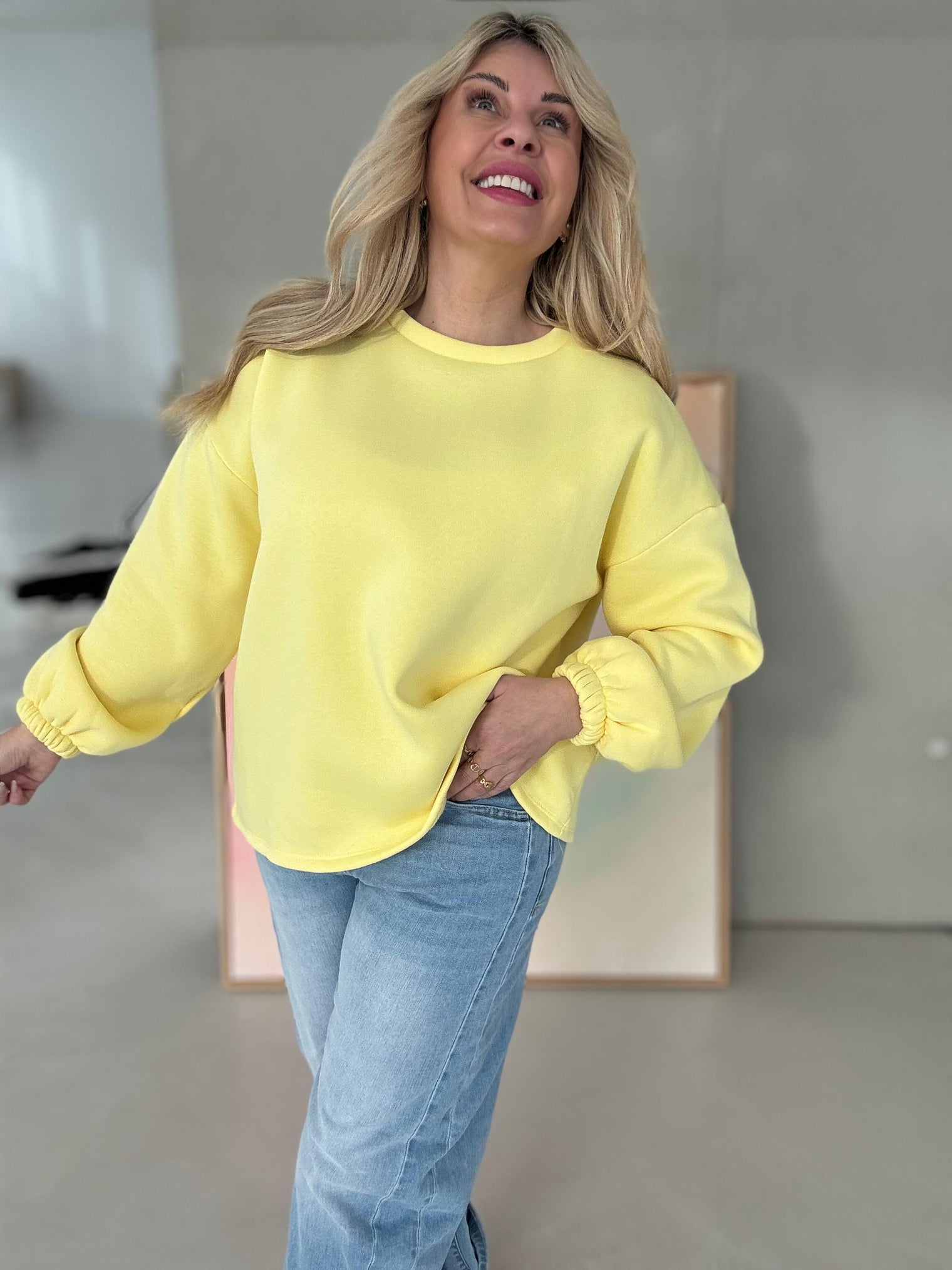 Sweater gelb LIEBE