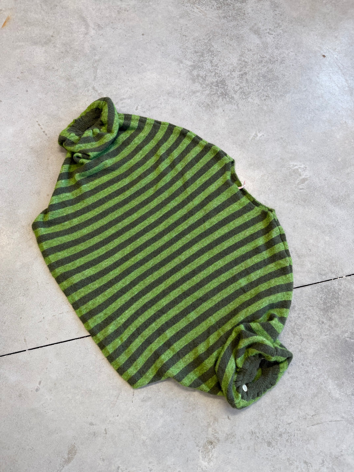 Oversize Strickpullover Stripes mit Alpakaanteil Olive/ Kaki