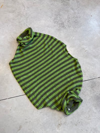 Oversize Strickpullover Stripes mit Alpakaanteil Olive/ Kaki