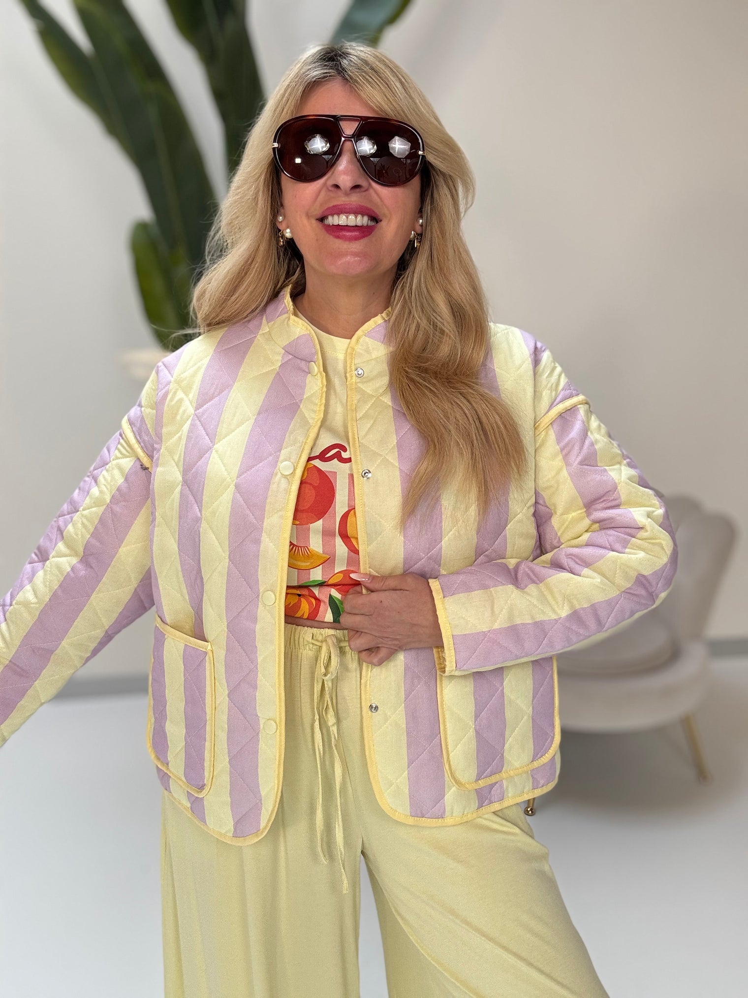 Jacke Flieder gelb  Puffer