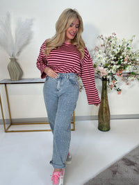 Stretch Mom Jeans WHITE SPAKLE