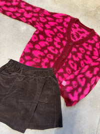 Strickjacke mit Knopfleiste burgundy/pink LEO