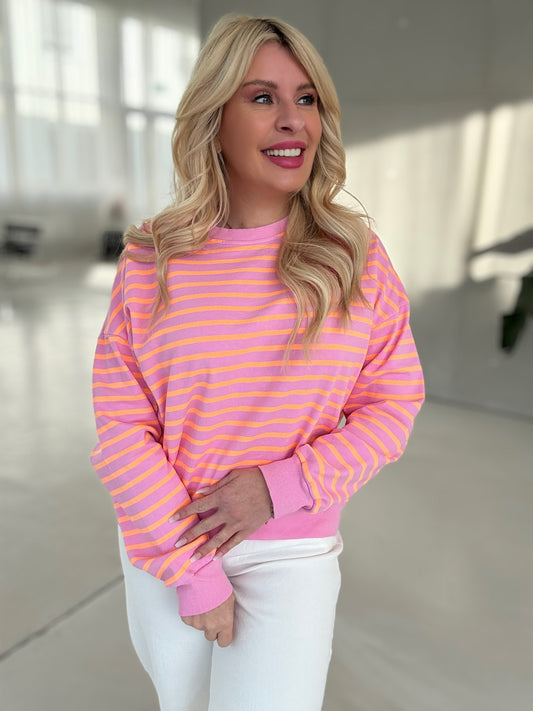 Sweater STRIPES VIBES rosa/gelb