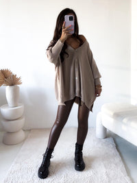 Strickjacke TAUPE Oversize