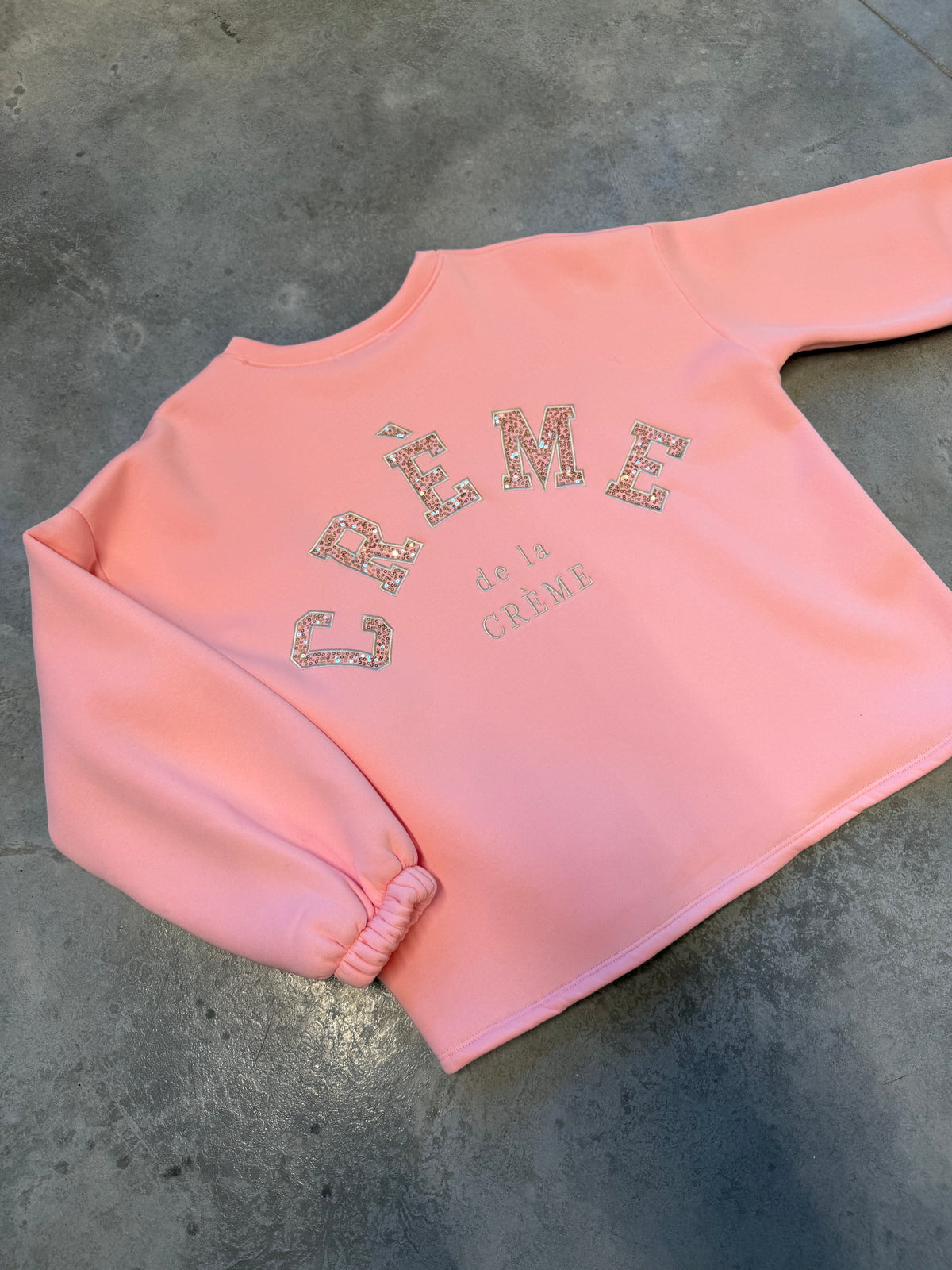 Sweater mit Rückenstickerei CREME DE LA CREME rosa