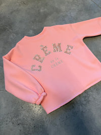 Sweater mit Rückenstickerei CREME DE LA CREME rosa