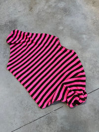 Oversize Strickpullover Stripes mit Alpakaanteil Chokolate pink