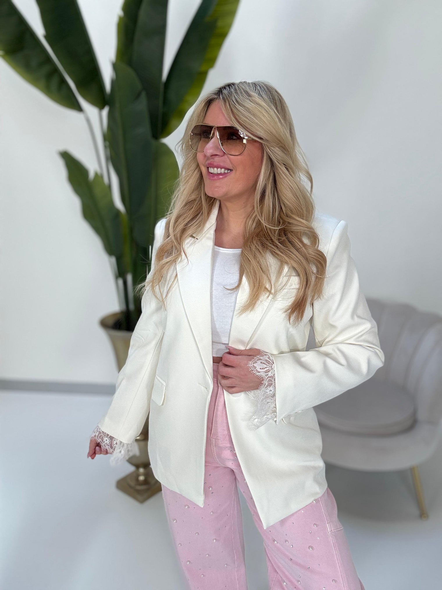 Blazer BUSINESS LACE LADY cremeweiß