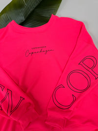 Sweater mit Rückenprint COPENHAGEN pink