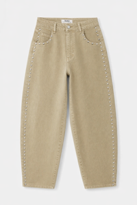 Glow Stud Ballon Jeans mit Strech