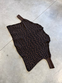 Feinstrick Fledermauspullover im LEO Style chocolate/schwarz