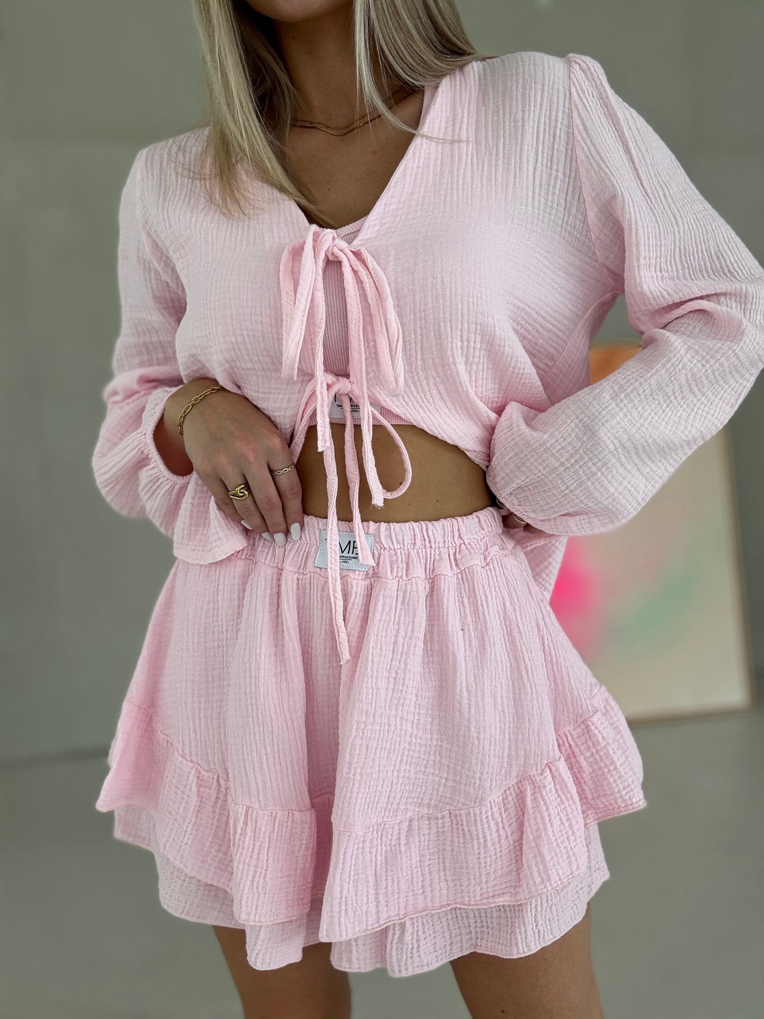 Musselin Hosenrock BALLERINA ROSA mit Patch