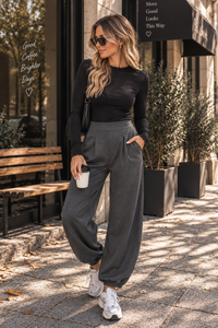 Stretchy Cashmere Langarmshirt schwarz luxuriöse Qualität