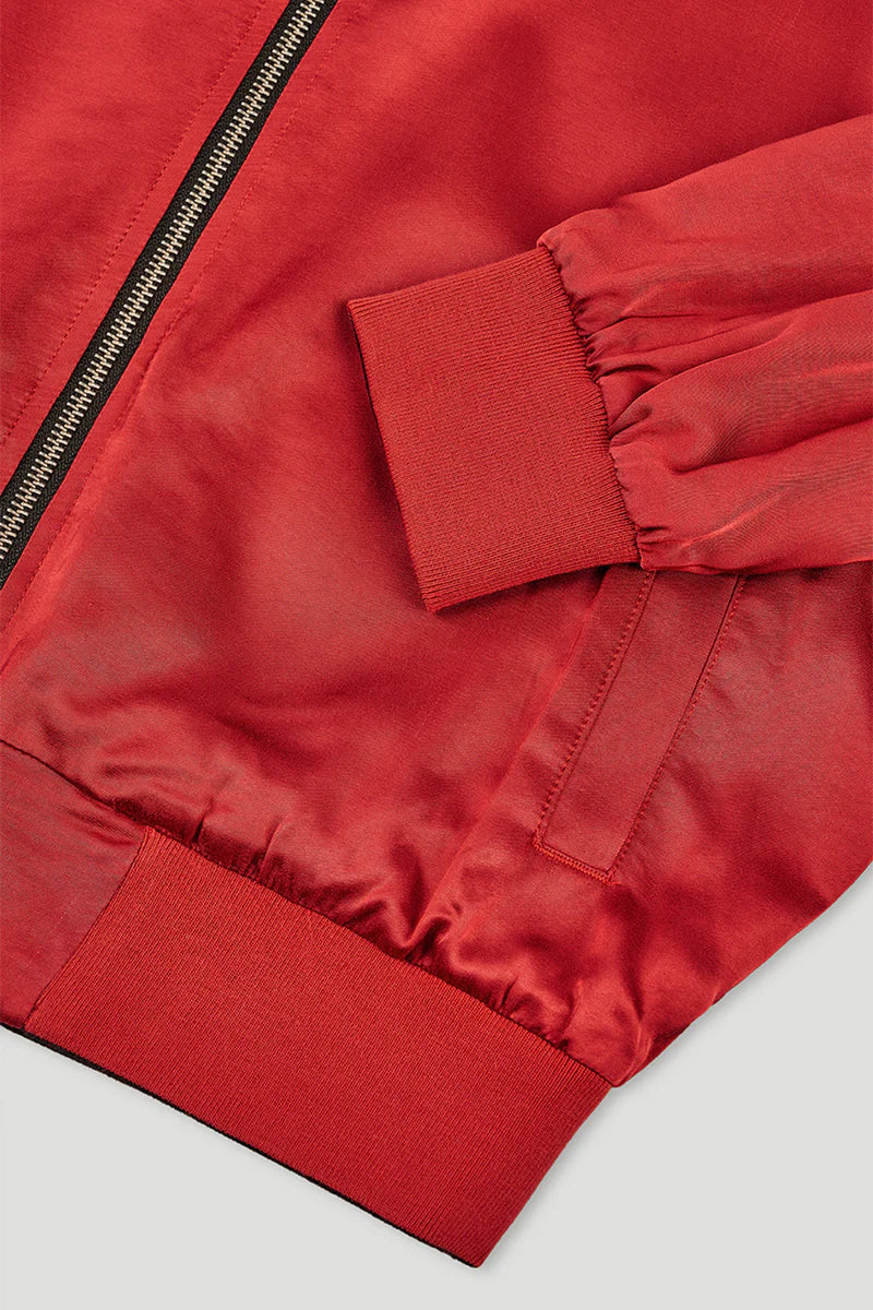 OH APRIL Elin Reversable Bomber Jacket Leo Black/ Maroon