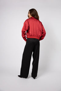 OH APRIL Elin Reversable Bomber Jacket Leo Black/ Maroon
