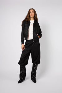 OH APRIL Elin Reversable Bomber Jacket Leo Black/ Maroon