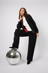 OH APRIL Elin Reversable Bomber Jacket Leo Black/ Maroon