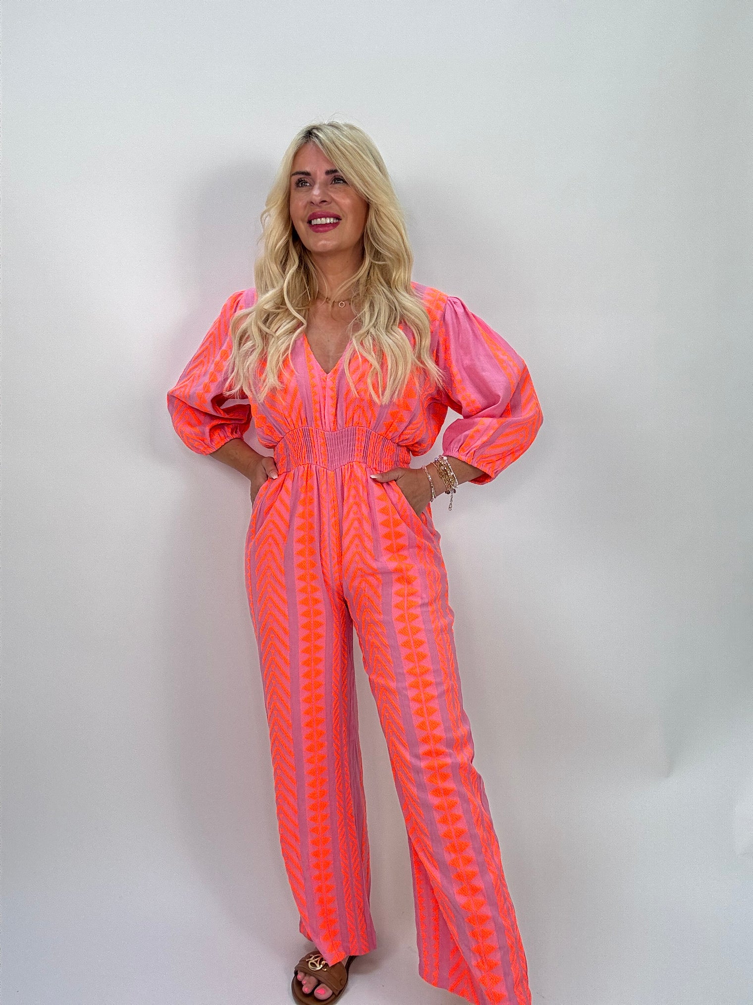 Jumpsuit BOHO rosa/hot orange