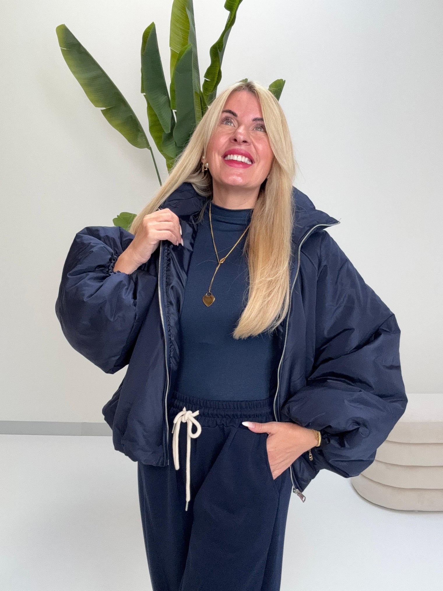 Jacke PUFFY POWER mit Reißverschluss mitternachtsblau