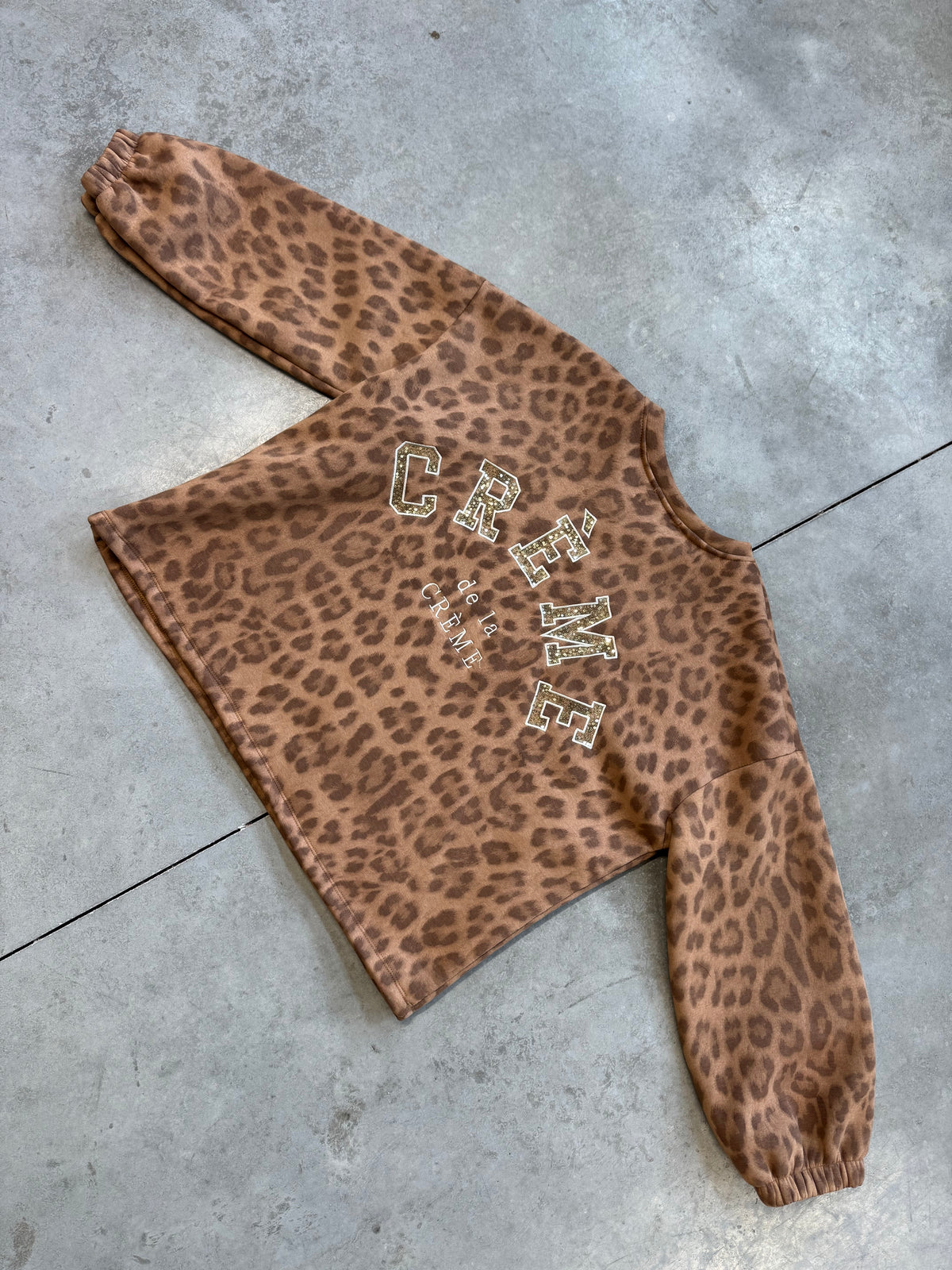 Sweater mit Rückenstickerei CREME DE LA CREME LEO Toffee