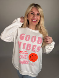 Sweat Shirt  Smily Stickrei happy mit Frotee