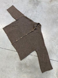 Strickjacke mit Knopfleiste taupe