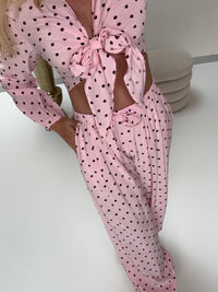 Ballon Hose POLKA DOTS LOVE hellrosa/coffee