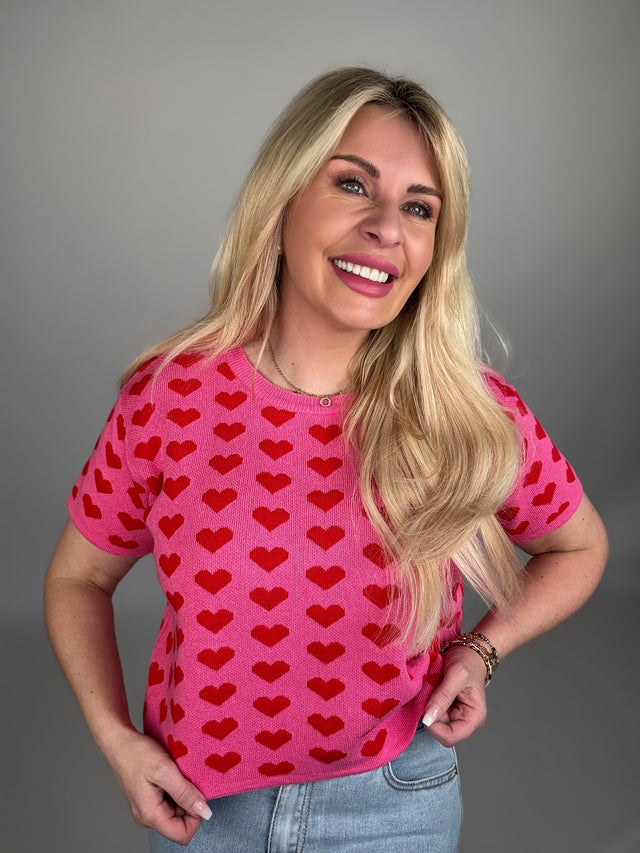 Strick Shirt mit Herzen