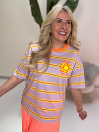 Statement Shirt IBIZA SOLEIL flieder gestreift