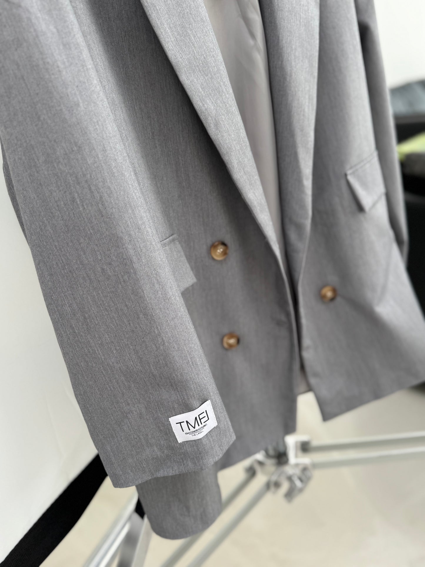 Signature Blazer mit Patch grau