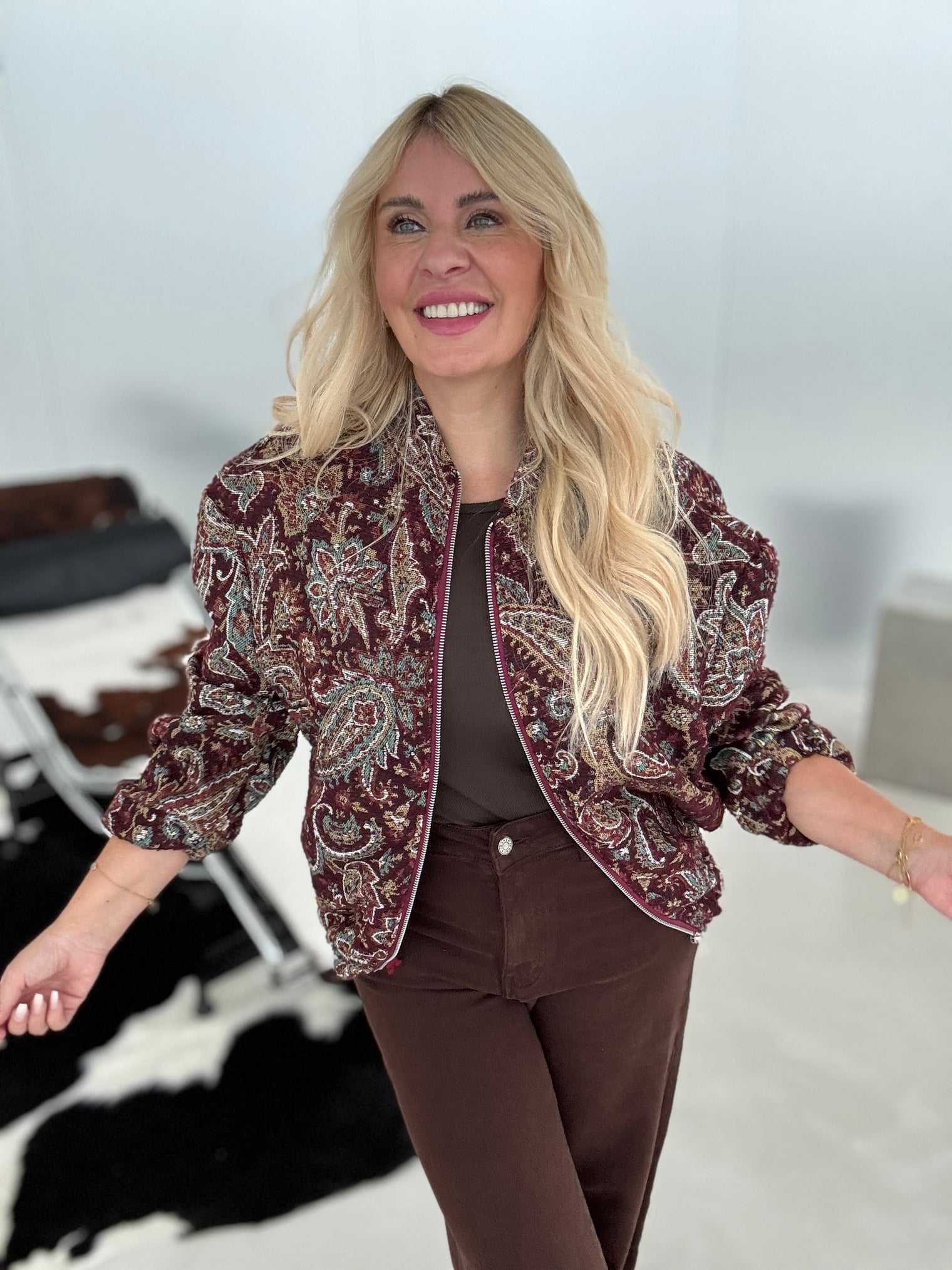 Bomberjacke Autumn Color VIBES burgundy