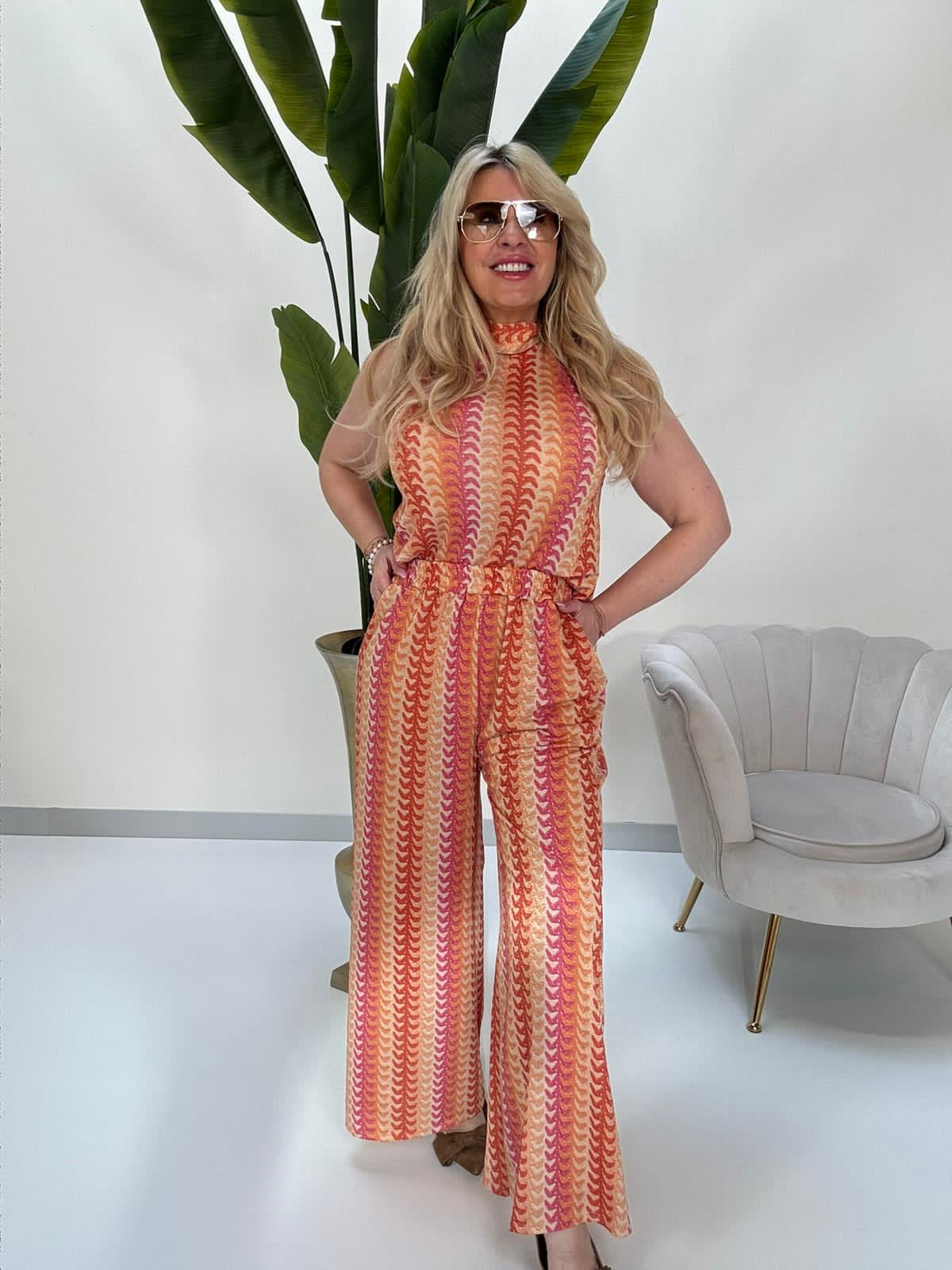 Hose ELEGANT MODE orange/rot/gold/pink