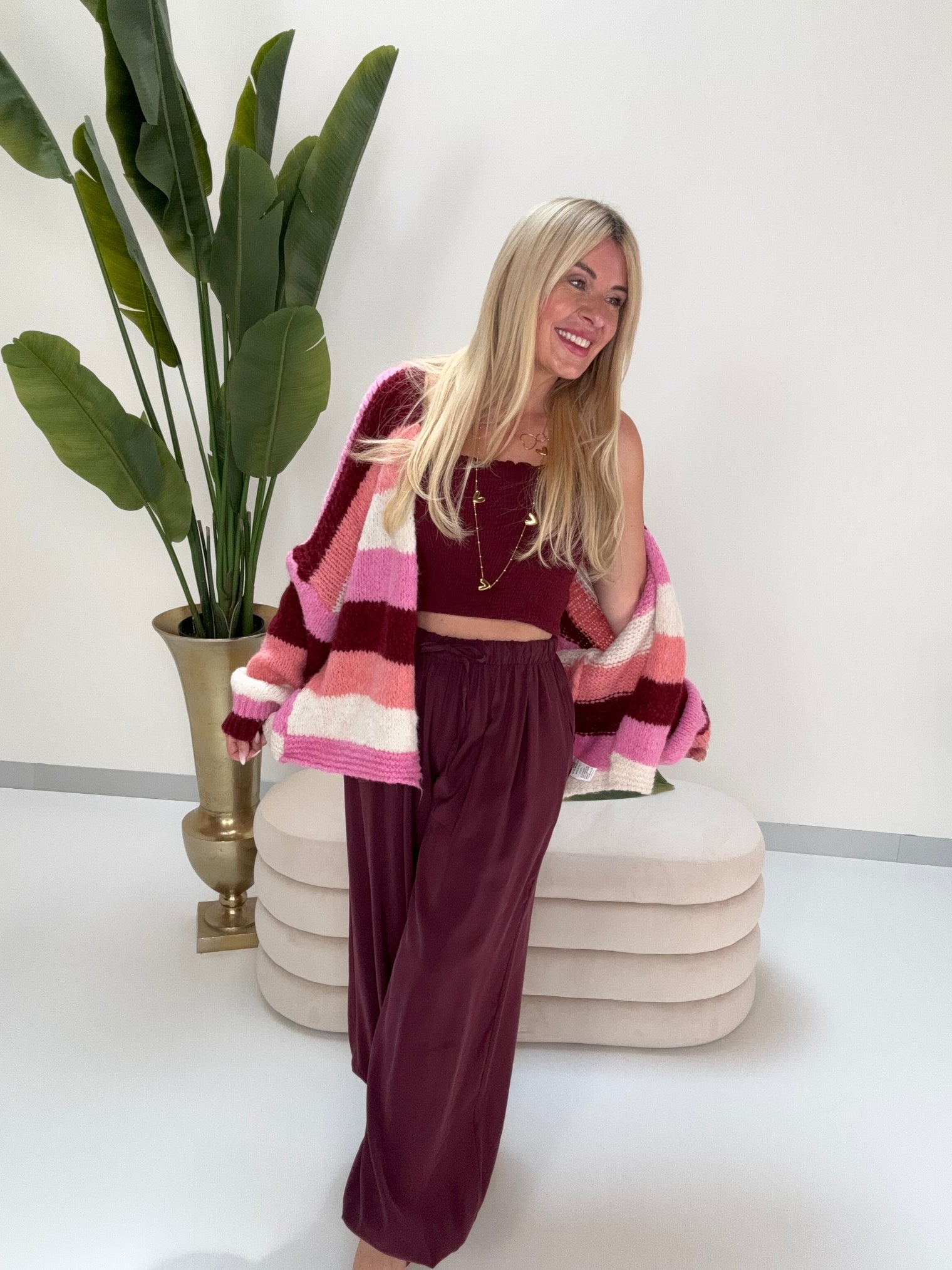 Strickjacke HAPPY BLOCK STRIPES zum offen tragen