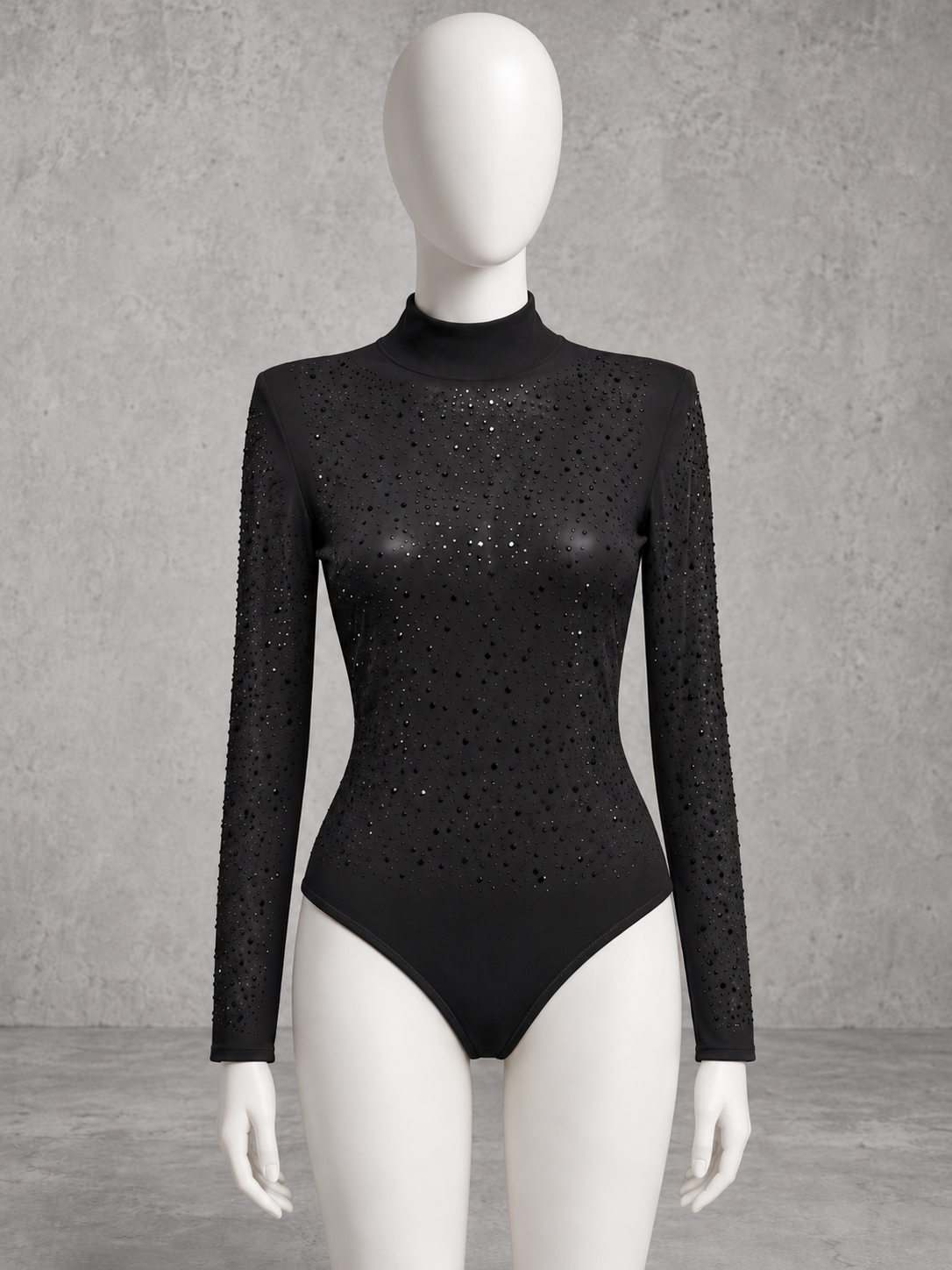 Mesh Body transparent SPARKLE MOMENT schwarz