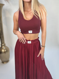 Signature Plisseehose mit Patch BURGUNDY