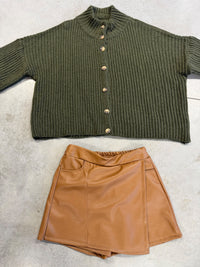 Strickjacke mit Knopfleiste khaki
