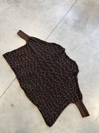 Feinstrick Fledermauspullover im LEO Style chocolate/schwarz