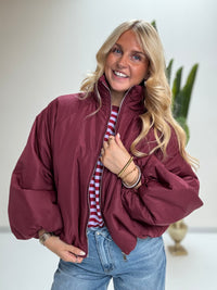 Jacke PUFFY POWER mit Reißverschluss burgundy